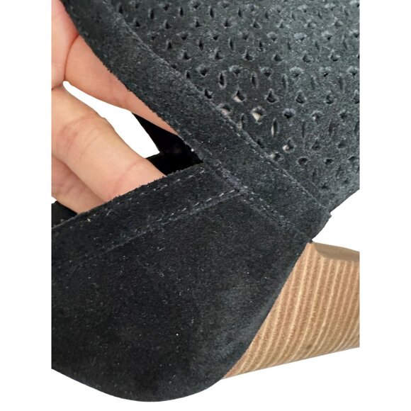 Lucky Brand Livey Bootie‎ black block heel leather 90s Y2K sz 8.5 - Picture 7 of 7